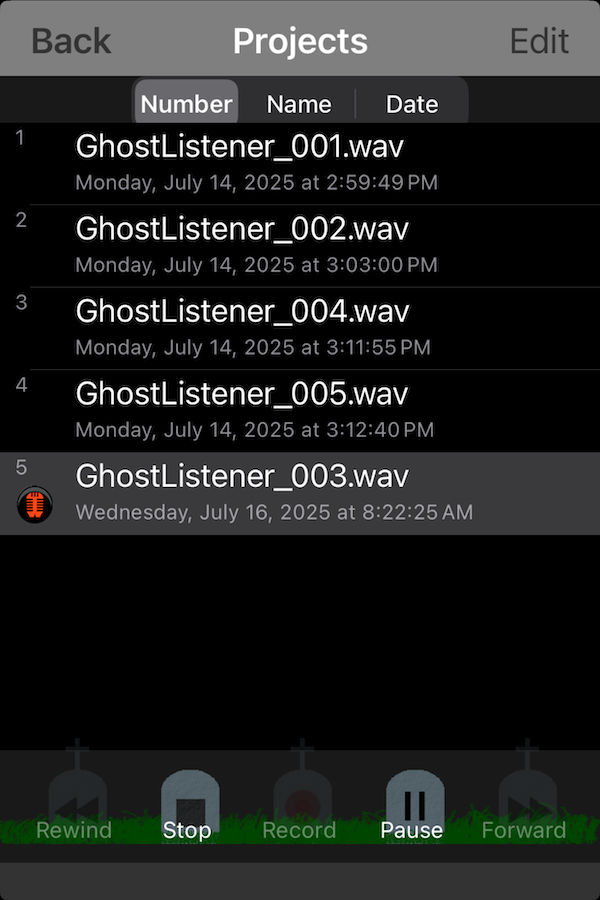 Ghost Listener Recording Screen